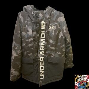 Under Armour Boys Youth Large Black Winter Cold Gear Jacket 2020 Print Eagle